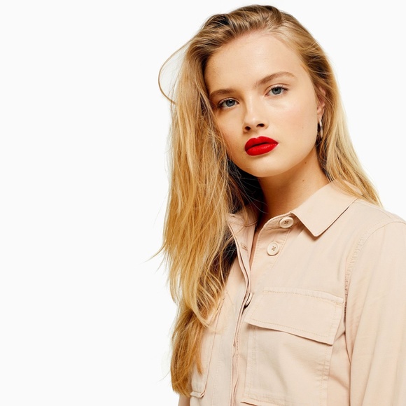 TOPSHOP Khaki Belted Utility Romper - Picture 5 of 7